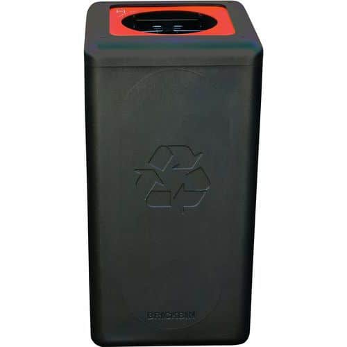 Kulatý odpadkový koš BrickBin 65 l na plast černý/oranžový
