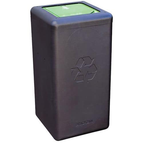 Kulatý odpadkový koš BrickBin 65 l na bioodpad černý/zelený