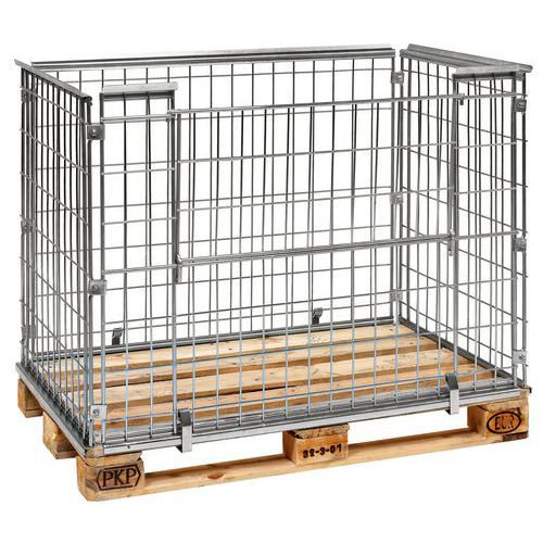 Paletový nástavec se sklopnou stěnou PALL, pletivový, 87 x 122 x 82 cm