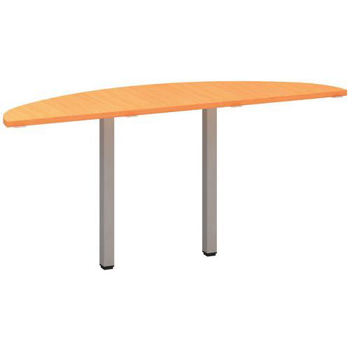 Stolová přístavba Alfa 200, 160 x 45 x 74,2 cm, 1/2 kruh, dezén buk Bavaria, RAL9022