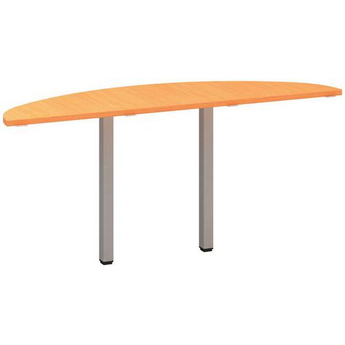 Stolová přístavba Alfa 200 s šedým podnožím, 45 x 162,5 x 74,2 cm, 1/2 kruh, dezén buk Bavaria