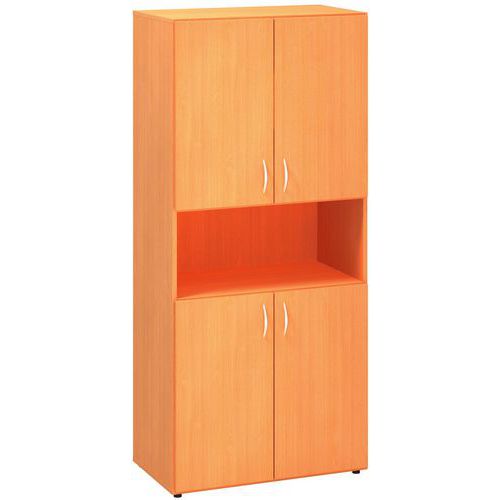 Vysoká široká skříň Alfa 500, 178 x 80 x 47 cm, kombinovaná, dezén buk Bavaria