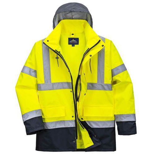 Reflexní nepromokavá bunda Silver Traffic 4v1 Hi-Vis, žlutá/modrá, vel. L