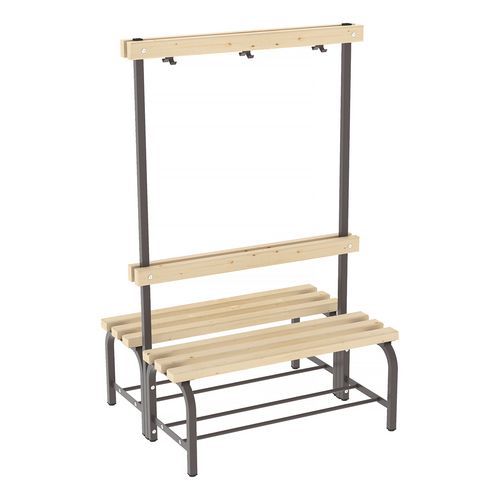 Lavice Lisa s věšákovou stěnou, 100 cm, oboustranná, hnědá