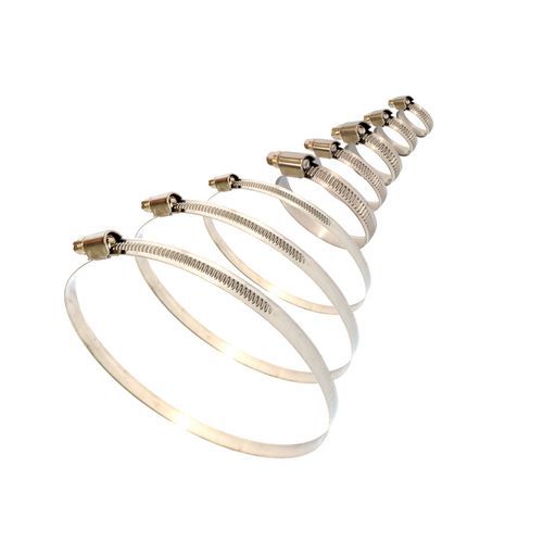 TOPTRADE spona nerezová, hadicová, sada 10 ks, 8 – 12 mm