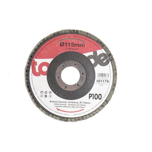 TOPTRADE kotouč brusný, lamelový, zrnitost 100, 115 x 22,2 x 2 mm