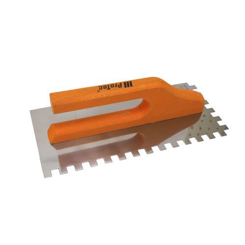 Hladítko nerezové ProTec s dřevěnou rukojetí, 280 x 130 mm, zub 6 mm