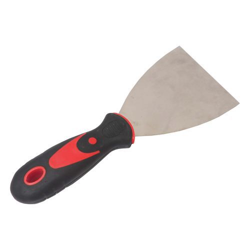 TOPTRADE špachtle nerezová, s gumovou, ergonomickou rukojetí, 30 mm, profi