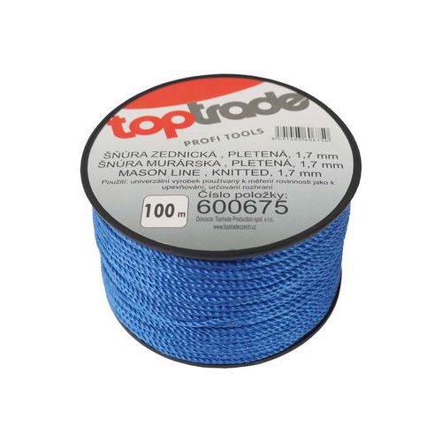 TOPTRADE šňůra zednická, pletená, průměr 1,7 mm / 20 m