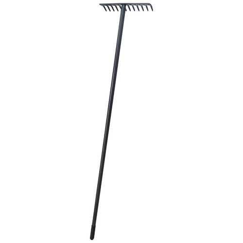 TOPTRADE hrábě standard, kovové, kovová násada, délka 1500 mm, Profi, 12 zubů