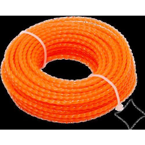 TOPTRADE struna do sekačky, plastová, průřez spirála, 2 mm x 15 m