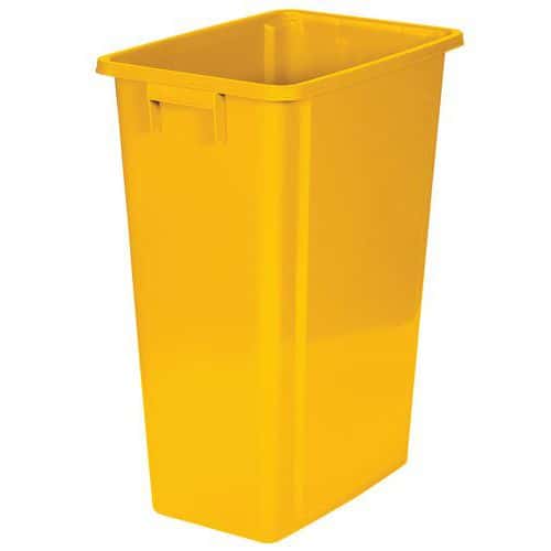 Plastový odpadkový koš Probbax na tříděný odpad, bez víka, 60 l, šířka 31,5 cm, žlutá