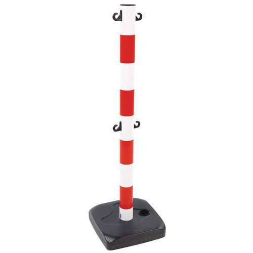 Plastový zahrazovací sloupek Manutan Expert, výška 90 cm, červený/bílý