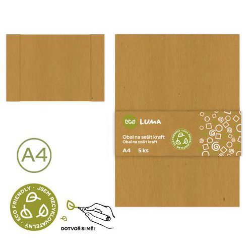 Obal na sešit KRAFT ECO LUMA, A4, 5ks