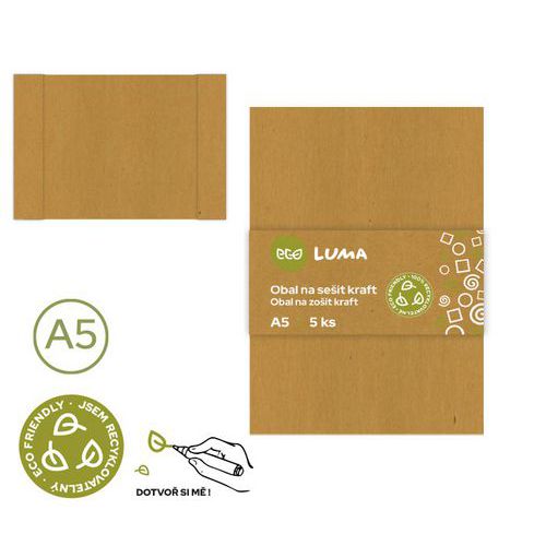 Obal na sešit KRAFT ECO LUMA, A5, 5ks