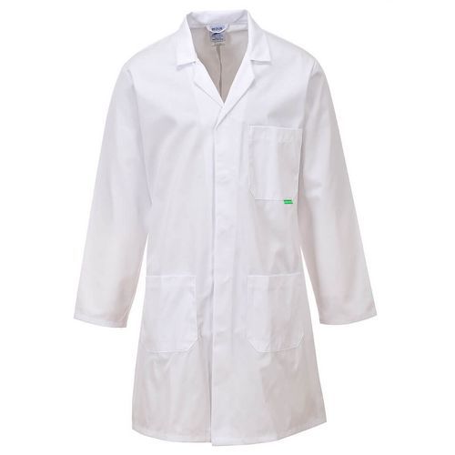 Antimikrobiální laboratorní plášť, bílá, normální, vel. L