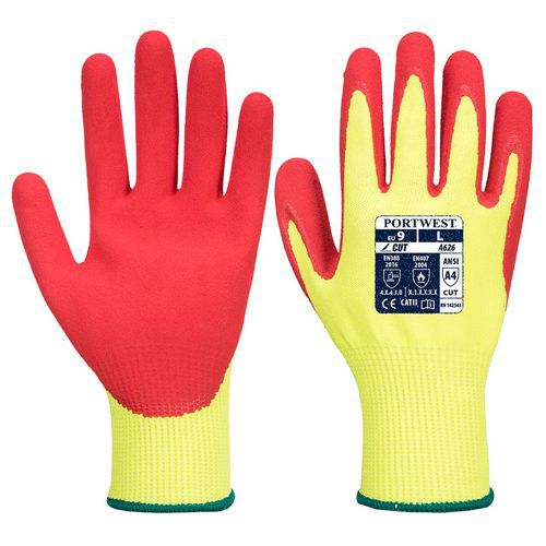 Rukavice Vis-Tex HR Cut nitril, červená/žlutá, vel. L