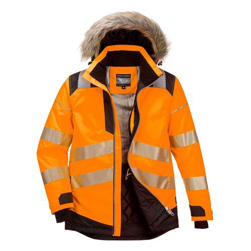 Zimní bunda PW3 Hi-Vis Parka, černá/oranžová, vel. S