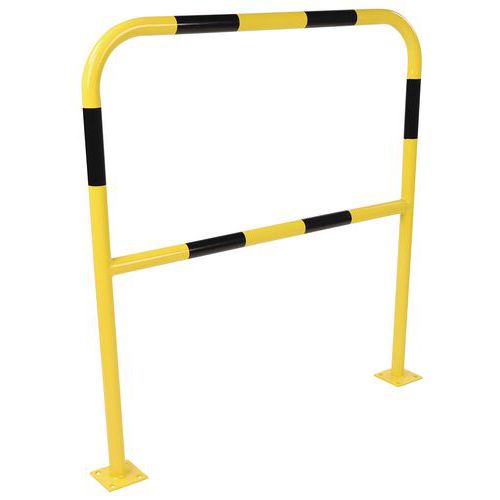 Kovová zábrana Manutan Expert, délka 100 cm, průměr 38 mm, černá/žlutá