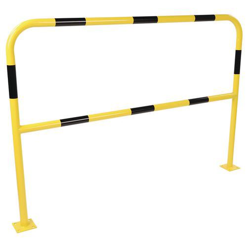 Kovová zábrana Manutan Expert, délka 150 cm, žlutá/černá, průměr 38 mm