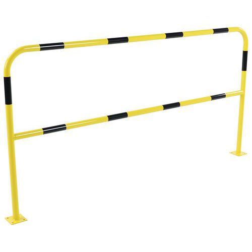 Kovová zábrana Manutan Expert, délka 200 cm, průměr 38 mm, černá/žlutá