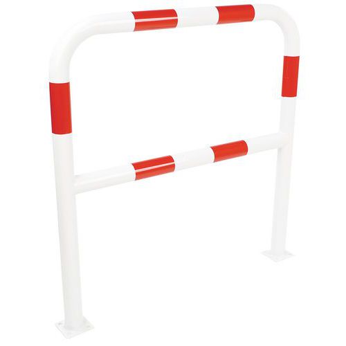 Kovová zábrana, délka 100 cm, průměr 59 mm, červená/bílá - Manutan Expert