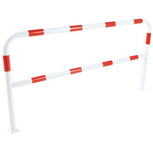 Kovová zábrana, délka 200 cm, průměr 59 mm, bílá/červená - Manutan Expert