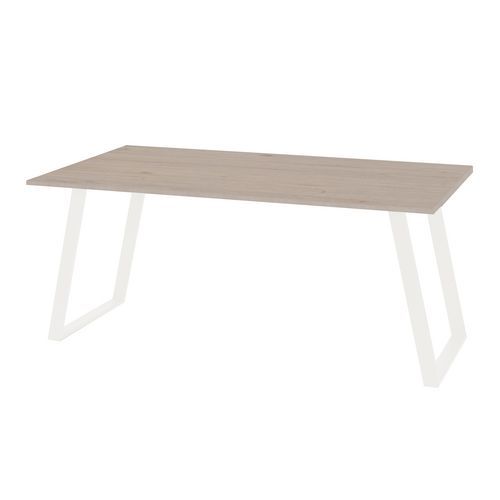 Kancelářský stůl Manutan Shape, 120 x 80 x 75 cm, šikmé provedení, podnoží bílé, dub
