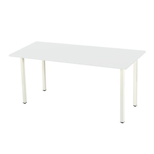 Kancelářský stůl Manutan Standard, 120 x 80 x 72 cm, šikmé provedení, podnoží bílé, bílá