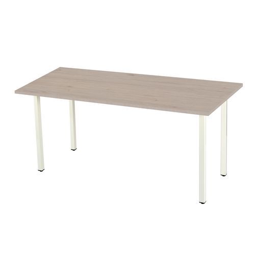 Kancelářský stůl Standard, 120 x 80 x 72 cm, šikmé provedení, podnoží bílé, podnoží bílé, dub