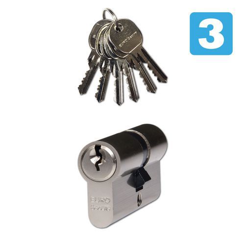 Bezpečnostní vložka EuroSecure, 55/55 mm, nikl