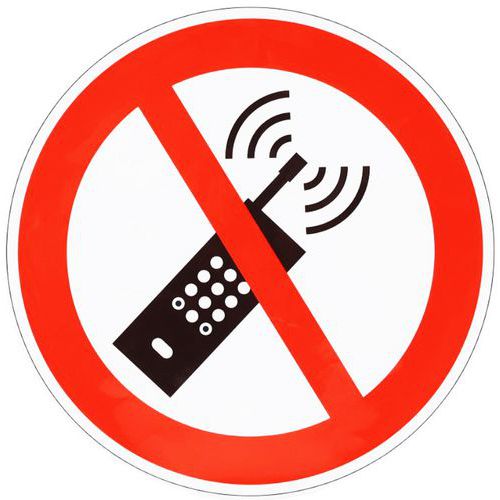 Zákazové značení Manutan Expert - Zákaz používání mobilních telefonů, samolepicí, 100 mm