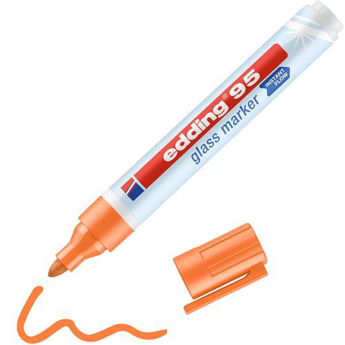 Popisovač na sklo edding 95, oranžový