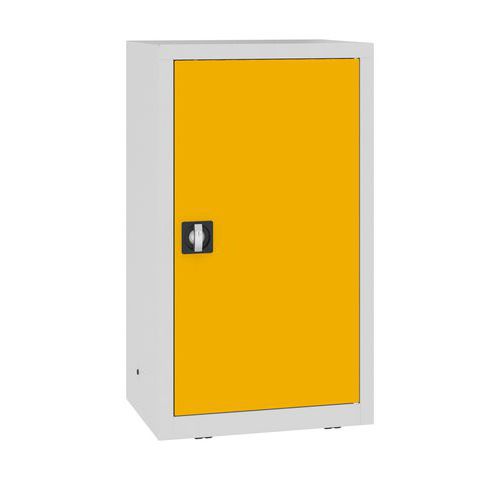 Kovová dílenská skříň, 104 x 60 x 43,5 cm, 2 police, šedá/žlutá