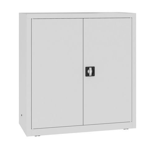 Kovová dílenská skříň, 104 x 100 x 43,5 cm, 2 police, šedá/šedá