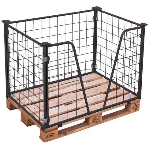 Paletový nástavec typ 63, pletivový, šedý, 80 x 120 x 80 cm