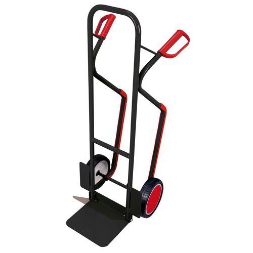 Rudl RU255 s ližinami, do 200 kg, s plnými koly, šedý