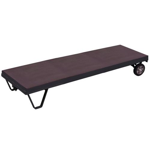 Dvoukolová transportní plošina s protiskluzovým povrchem, do 1 500 kg, šedá, plná kola, 330,5 x 80 x 39 cm