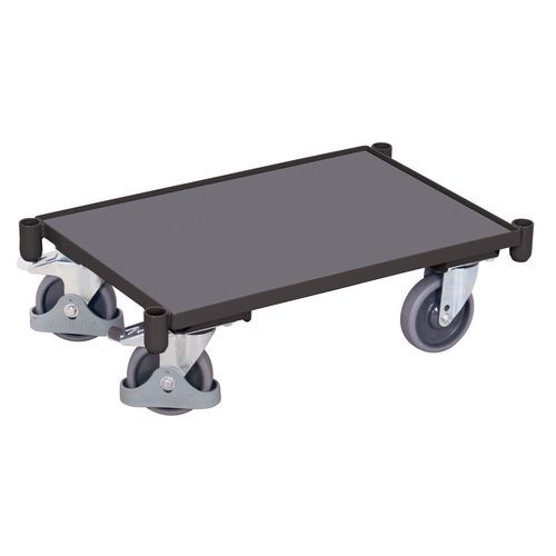 Transportní plošina, do 250 kg, 10mm hrana, 67,5 x 41,5 x 20,5 cm, šedá