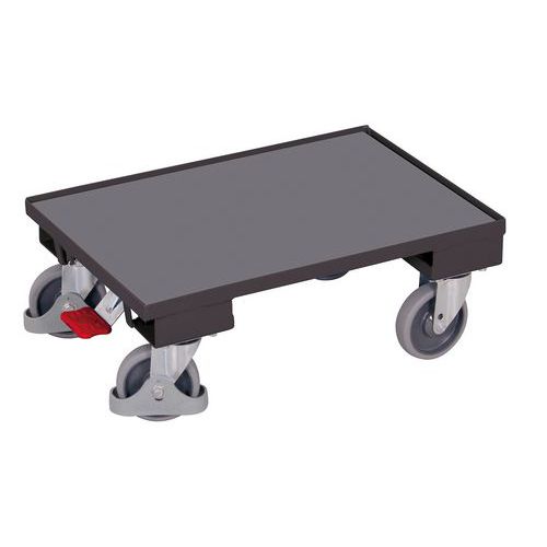 Transportní plošina Euro systém, do 250 kg, 10mm hrana, 61 x 41,5 x 23,5 cm, šedá