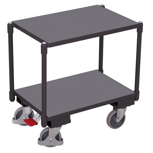 Policový vozík Euro systém dolly, 2 police, 67,5 x 41,5 x 66,5 cm, šedý