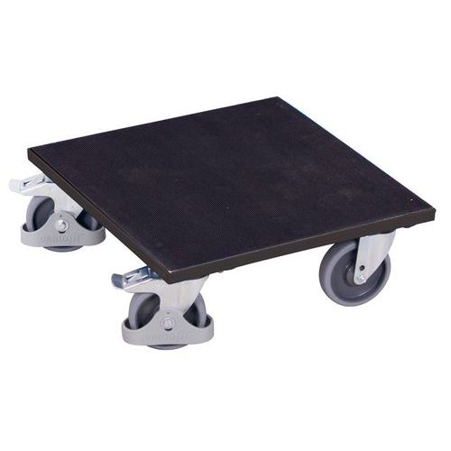 Transportní plošina s gumovým povrchem, do 400 kg, 50 x 50 x 18,5 cm, šedá