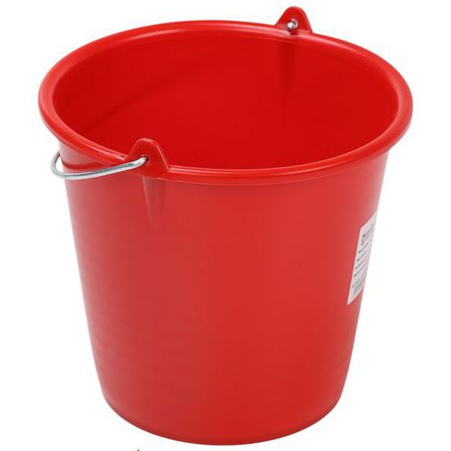 Plastový kbelík Manutan Expert, 10 l, červený