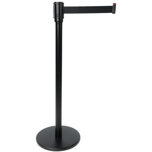 Zahrazovací sloupek s pásem Manutan Expert, 2 m, černý