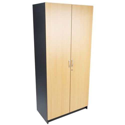Vysoká skříň Simmob Quatuor, 180 x 80 x 47 cm, antracit/buk