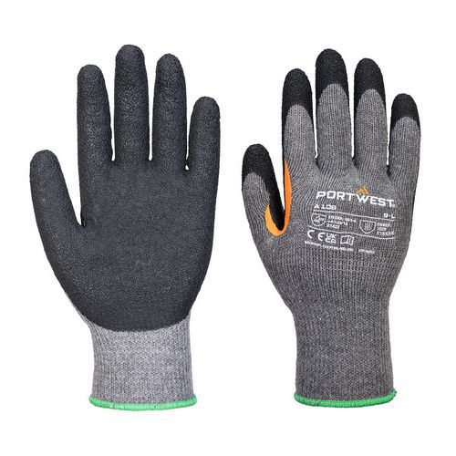 Rukavice Grip 10 s latexovou výztuží palce (Pk12), černá/šedá, vel.L