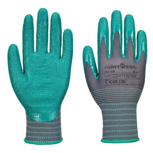 Nitrilové rukavice Grip 15 Crinkle (Pk12), zelená/šedá, vel.L