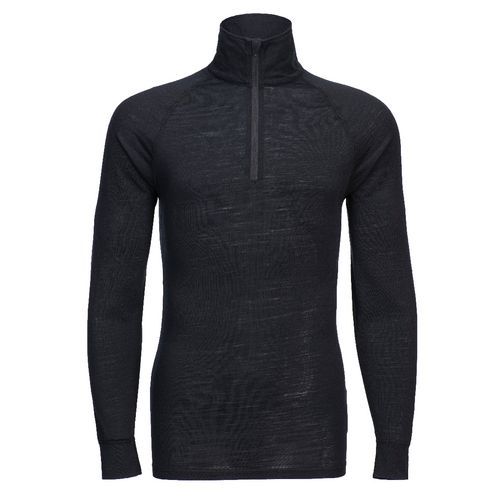 Tílko na zip z vlny Merino 1/4 Zip, černá, normální, vel.L