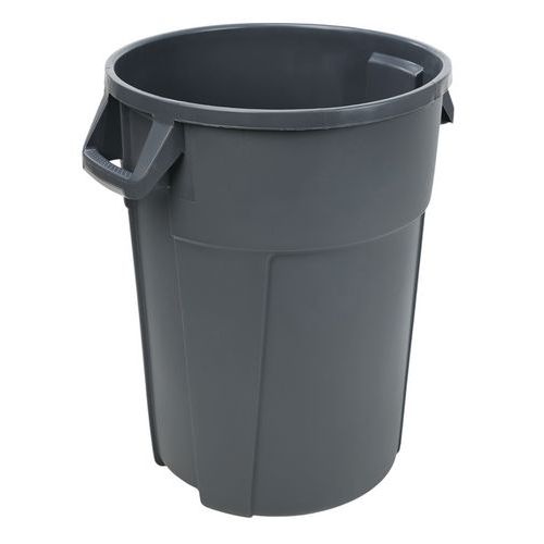 Plastový odpadkový koš Manutan Expert Pure, objem 120 l, šedá