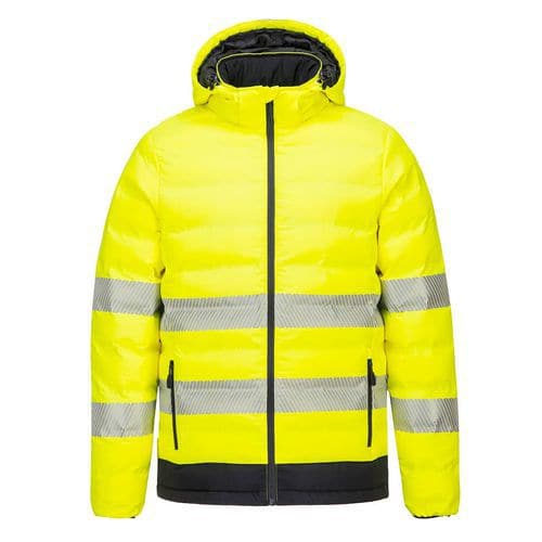 Ultrazvuková vyhřívaná tunelová bunda Hi-Vis, černá/žlutá, vel. M